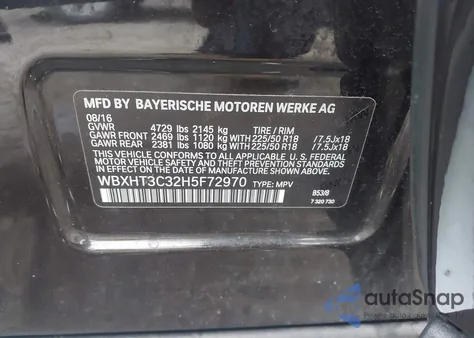 2017 BMW X1 xDrive28I из США, поврежденный, VIN WBXHT3C32H5F72970